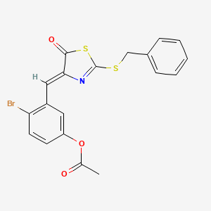 3-{[2-(benzylthio)-5-oxo-1,3-thiazol-4(5H)-ylidene]methyl}-4-bromophenyl acetate