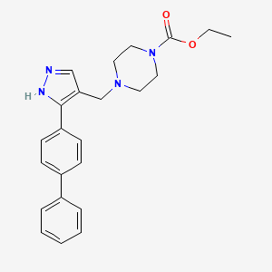 ethyl 4-{[3-(4-biphenylyl)-1H-pyrazol-4-yl]methyl}-1-piperazinecarboxylate