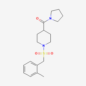 molecular formula C18H26N2O3S B4811169 1-[(2-METHYLPHENYL)METHANESULFONYL]-4-(PYRROLIDINE-1-CARBONYL)PIPERIDINE 