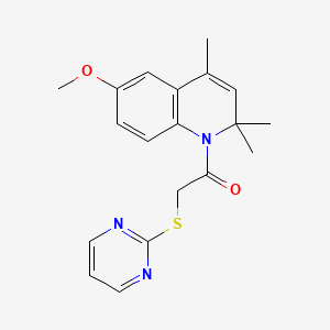 1-(6-methoxy-2,2,4-trimethylquinolin-1(2H)-yl)-2-(pyrimidin-2-ylsulfanyl)ethanone