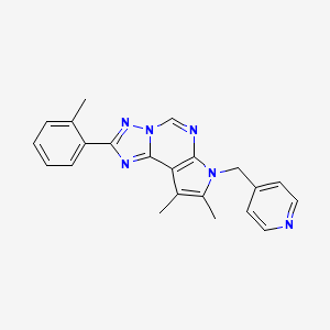 molecular formula C22H20N6 B4811209 8,9-DIMETHYL-2-(2-METHYLPHENYL)-7-(4-PYRIDYLMETHYL)-7H-PYRROLO[3,2-E][1,2,4]TRIAZOLO[1,5-C]PYRIMIDINE 