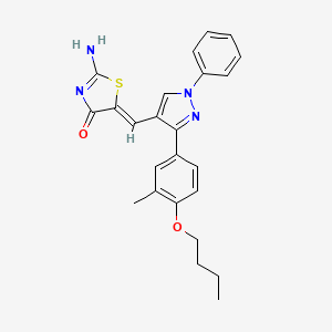 molecular formula C24H24N4O2S B4811211 (5Z)-5-{[3-(4-BUTOXY-3-METHYLPHENYL)-1-PHENYL-1H-PYRAZOL-4-YL]METHYLENE}-2-IMINO-1,3-THIAZOLIDIN-4-ONE 