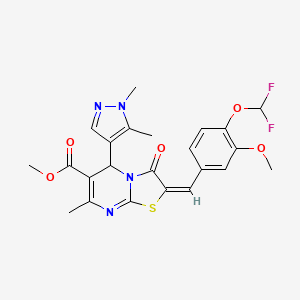 METHYL 2-{(E)-1-[4-(DIFLUOROMETHOXY)-3-METHOXYPHENYL]METHYLIDENE}-5-(1,5-DIMETHYL-1H-PYRAZOL-4-YL)-7-METHYL-3-OXO-2,3-DIHYDRO-5H-[1,3]THIAZOLO[3,2-A]PYRIMIDINE-6-CARBOXYLATE