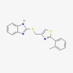 molecular formula C18H15N3S2 B4811259 1H-1,3-BENZIMIDAZOL-2-YL {[2-(2-METHYLPHENYL)-1,3-THIAZOL-4-YL]METHYL} SULFIDE 