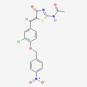 N-[(5Z)-5-{3-chloro-4-[(4-nitrobenzyl)oxy]benzylidene}-4-oxo-4,5-dihydro-1,3-thiazol-2-yl]acetamide