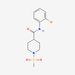 molecular formula C13H17BrN2O3S B4811281 N-(2-bromophenyl)-1-(methylsulfonyl)-4-piperidinecarboxamide 