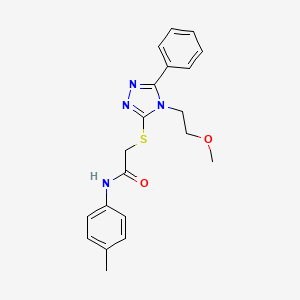 molecular formula C20H22N4O2S B4811310 2-{[4-(2-methoxyethyl)-5-phenyl-4H-1,2,4-triazol-3-yl]thio}-N-(4-methylphenyl)acetamide 