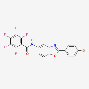 N-[2-(4-bromophenyl)-1,3-benzoxazol-5-yl]-2,3,4,5,6-pentafluorobenzamide