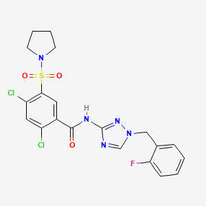 2,4-dichloro-N-[1-(2-fluorobenzyl)-1H-1,2,4-triazol-3-yl]-5-(1-pyrrolidinylsulfonyl)benzamide