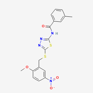 N-{5-[(2-methoxy-5-nitrobenzyl)sulfanyl]-1,3,4-thiadiazol-2-yl}-3-methylbenzamide