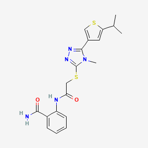 2-[(2-{[5-(5-ISOPROPYL-3-THIENYL)-4-METHYL-4H-1,2,4-TRIAZOL-3-YL]SULFANYL}ACETYL)AMINO]BENZAMIDE