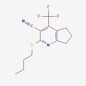 2-(butylthio)-4-(trifluoromethyl)-6,7-dihydro-5H-cyclopenta[b]pyridine-3-carbonitrile