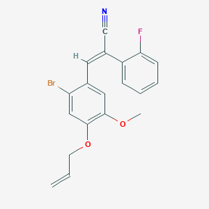 molecular formula C19H15BrFNO2 B4811400 (E)-3-(2-bromo-5-methoxy-4-prop-2-enoxyphenyl)-2-(2-fluorophenyl)prop-2-enenitrile 