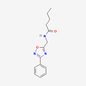 molecular formula C14H17N3O2 B4811420 N-[(3-phenyl-1,2,4-oxadiazol-5-yl)methyl]pentanamide 