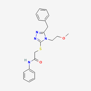 2-{[5-benzyl-4-(2-methoxyethyl)-4H-1,2,4-triazol-3-yl]thio}-N-phenylacetamide