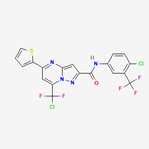 molecular formula C19H9Cl2F5N4OS B4811463 N-[4-CHLORO-3-(TRIFLUOROMETHYL)PHENYL]-7-(CHLORODIFLUOROMETHYL)-5-(THIOPHEN-2-YL)PYRAZOLO[1,5-A]PYRIMIDINE-2-CARBOXAMIDE 