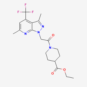 ETHYL 1-{2-[3,6-DIMETHYL-4-(TRIFLUOROMETHYL)-1H-PYRAZOLO[3,4-B]PYRIDIN-1-YL]ACETYL}-4-PIPERIDINECARBOXYLATE