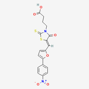 (Z)-4-(5-((5-(4-nitrophenyl)furan-2-yl)methylene)-4-oxo-2-thioxothiazolidin-3-yl)butanoic acid