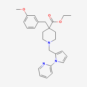 molecular formula C26H31N3O3 B4811503 ethyl 4-(3-methoxybenzyl)-1-{[1-(2-pyridinyl)-1H-pyrrol-2-yl]methyl}-4-piperidinecarboxylate 