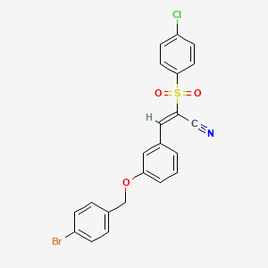 3-{3-[(4-bromobenzyl)oxy]phenyl}-2-[(4-chlorophenyl)sulfonyl]acrylonitrile