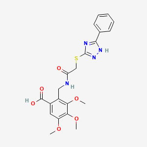 molecular formula C21H22N4O6S B4811529 3,4,5-trimethoxy-2-[({[(5-phenyl-4H-1,2,4-triazol-3-yl)thio]acetyl}amino)methyl]benzoic acid 