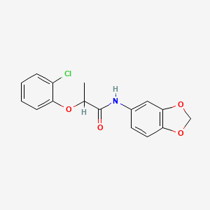 molecular formula C16H14ClNO4 B4811554 N-1,3-benzodioxol-5-yl-2-(2-chlorophenoxy)propanamide 