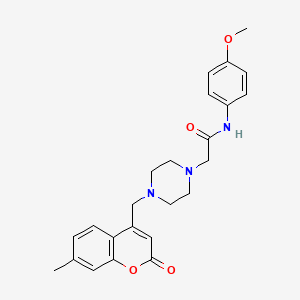 molecular formula C24H27N3O4 B4811555 N-(4-methoxyphenyl)-2-{4-[(7-methyl-2-oxo-2H-chromen-4-yl)methyl]piperazin-1-yl}acetamide 