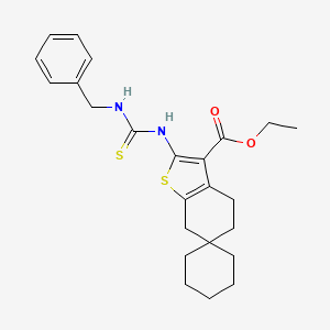 molecular formula C24H30N2O2S2 B4811561 ethyl 2-{[(benzylamino)carbonothioyl]amino}-4,7-dihydro-5H-spiro[1-benzothiophene-6,1'-cyclohexane]-3-carboxylate 