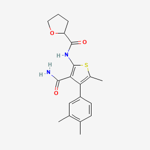 molecular formula C19H22N2O3S B4811567 N-[3-carbamoyl-4-(3,4-dimethylphenyl)-5-methylthiophen-2-yl]tetrahydrofuran-2-carboxamide 