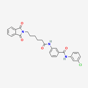 molecular formula C27H24ClN3O4 B4811577 N-(3-CHLOROPHENYL)-3-[6-(1,3-DIOXO-2,3-DIHYDRO-1H-ISOINDOL-2-YL)HEXANAMIDO]BENZAMIDE 