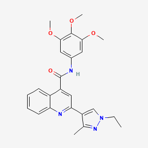 2-(1-ethyl-3-methyl-1H-pyrazol-4-yl)-N-(3,4,5-trimethoxyphenyl)-4-quinolinecarboxamide