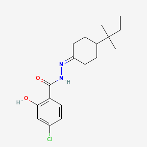 4-chloro-N'-[4-(1,1-dimethylpropyl)cyclohexylidene]-2-hydroxybenzohydrazide