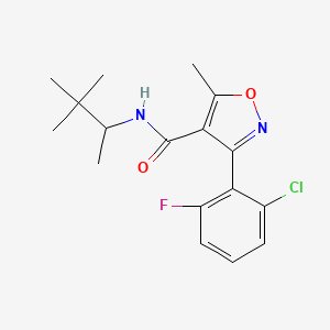 molecular formula C17H20ClFN2O2 B4811613 3-(2-chloro-6-fluorophenyl)-N-(3,3-dimethylbutan-2-yl)-5-methyl-1,2-oxazole-4-carboxamide 