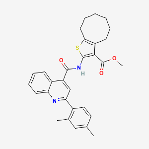 methyl 2-({[2-(2,4-dimethylphenyl)-4-quinolinyl]carbonyl}amino)-4,5,6,7,8,9-hexahydrocycloocta[b]thiophene-3-carboxylate