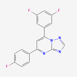 molecular formula C17H9F3N4 B4811660 7-(3,5-Difluorophenyl)-5-(4-fluorophenyl)-[1,2,4]triazolo[1,5-a]pyrimidine 