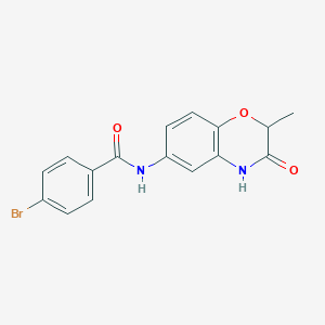 molecular formula C16H13BrN2O3 B4811679 4-bromo-N-(2-methyl-3-oxo-3,4-dihydro-2H-1,4-benzoxazin-6-yl)benzamide 