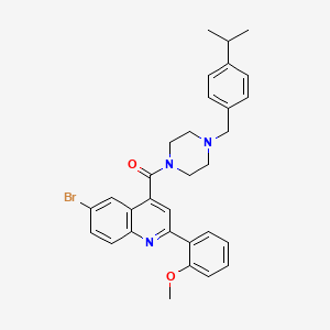 molecular formula C31H32BrN3O2 B4811706 6-bromo-4-{[4-(4-isopropylbenzyl)-1-piperazinyl]carbonyl}-2-(2-methoxyphenyl)quinoline 