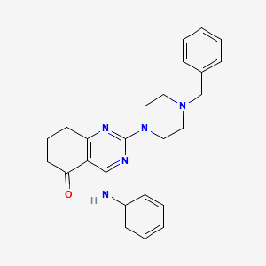 molecular formula C25H27N5O B4811739 2-(4-benzylpiperazin-1-yl)-4-(phenylamino)-7,8-dihydroquinazolin-5(6H)-one 