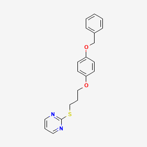 molecular formula C20H20N2O2S B4811751 2-[3-(4-Phenylmethoxyphenoxy)propylsulfanyl]pyrimidine 