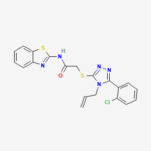 molecular formula C20H16ClN5OS2 B4811789 2-{[4-allyl-5-(2-chlorophenyl)-4H-1,2,4-triazol-3-yl]thio}-N-1,3-benzothiazol-2-ylacetamide 