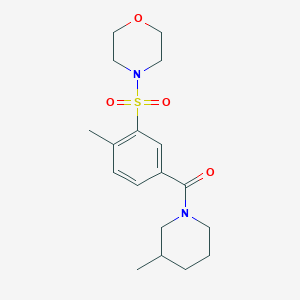 molecular formula C18H26N2O4S B4811802 4-({2-methyl-5-[(3-methyl-1-piperidinyl)carbonyl]phenyl}sulfonyl)morpholine 