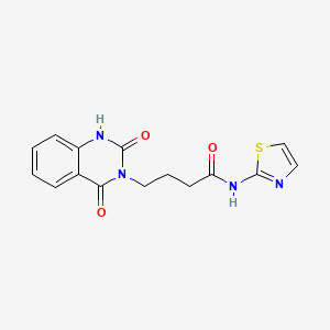 molecular formula C15H14N4O3S B4811809 4-(2-hydroxy-4-oxoquinazolin-3(4H)-yl)-N-(1,3-thiazol-2-yl)butanamide 