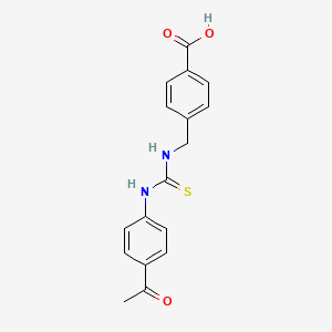 molecular formula C17H16N2O3S B4811815 4-[({[(4-acetylphenyl)amino]carbonothioyl}amino)methyl]benzoic acid 