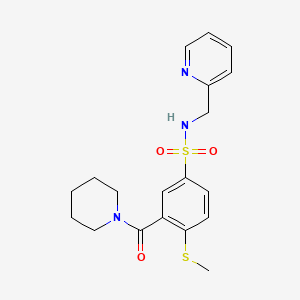 molecular formula C19H23N3O3S2 B4811831 4-(methylthio)-3-(1-piperidinylcarbonyl)-N-(2-pyridinylmethyl)benzenesulfonamide 