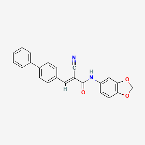 N-1,3-benzodioxol-5-yl-3-(4-biphenylyl)-2-cyanoacrylamide