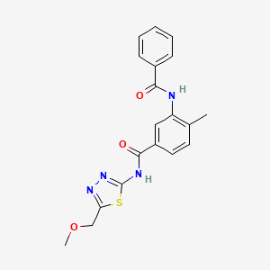 molecular formula C19H18N4O3S B4811883 3-benzamido-N-[5-(methoxymethyl)-1,3,4-thiadiazol-2-yl]-4-methylbenzamide 