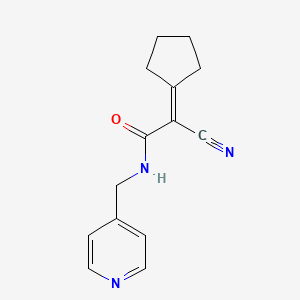 molecular formula C14H15N3O B4811884 2-cyano-2-cyclopentylidene-N-(4-pyridinylmethyl)acetamide 