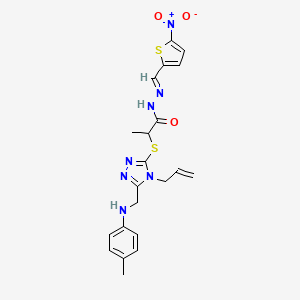 2-{[4-ALLYL-5-(4-TOLUIDINOMETHYL)-4H-1,2,4-TRIAZOL-3-YL]SULFANYL}-N'~1~-[(E)-1-(5-NITRO-2-THIENYL)METHYLIDENE]PROPANOHYDRAZIDE