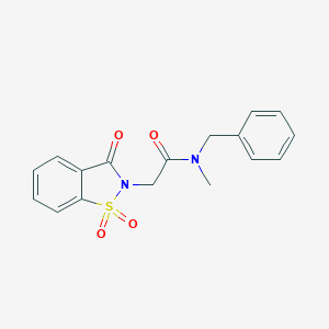 N-benzyl-2-(1,1-dioxido-3-oxo-1,2-benzisothiazol-2(3H)-yl)-N-methylacetamide