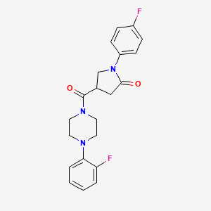 1-(4-Fluorophenyl)-4-[4-(2-fluorophenyl)piperazine-1-carbonyl]pyrrolidin-2-one